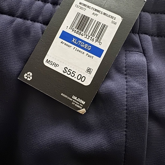 UNDER ARMOUR • Navy Armour Fleece Pant Joggers Sweatpants - Picture 5 of 6